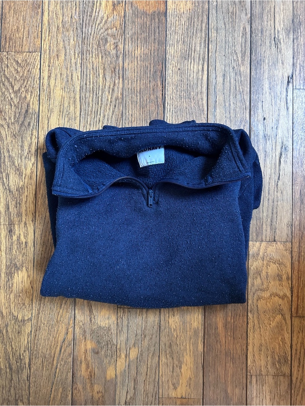Old Navy Men’s Navy Blue Quarter Zip Fleece Pullover Size Large
